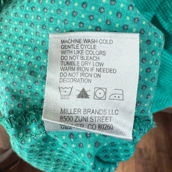 Men's XL Cinch Turquoise Geometric Pattern Contrast Flip Cuff Button-down Shirt - Picture 8 of 10